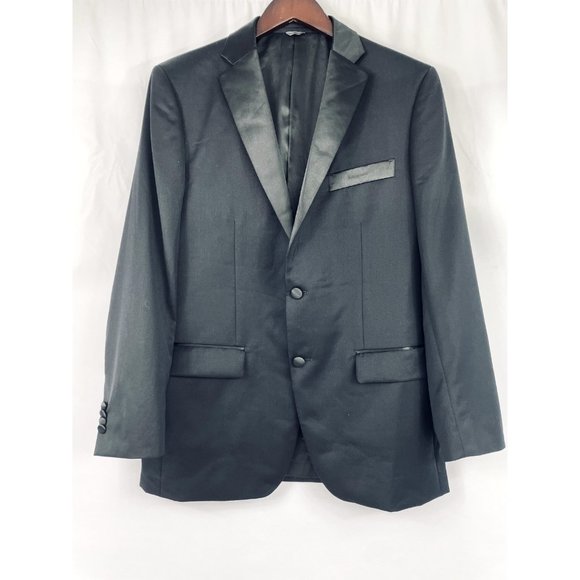 INDOCHINO Men's Black Tuxedo Wool Blazer 50